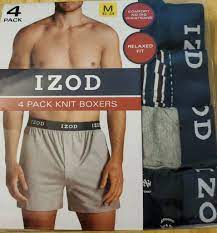 IZOD 4 PACK KNIT BOXERS  M