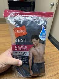 HANES BEST  5 BOXER BRIEFS OUR L
