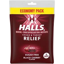 HALLS COUGH &amp;THROAT RELIEF SUGAR FREE BLACK CHERRY (70 DROPS)