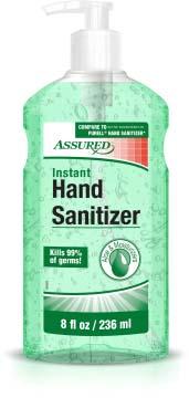 ASSURED INSTANT HAND SANITIZER VERT/GEL MAINS