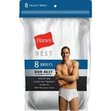 HANES 8 BRIEFS WHITE(DESSOUS HOMME/BLANC)LARGE