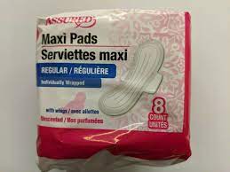 ASSURED MAXI PADS SERVIETTES MAXI REGULAR 8 COUT